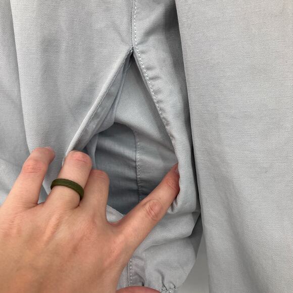 Standard / Cloth Urban Outfitters Blue Gray Full Zip Collared Bomber Jacket Coat - Picture 8 of 10